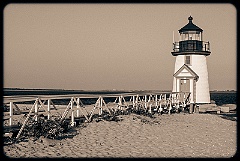 Walkway By Brant Point Light - Sepia Tone